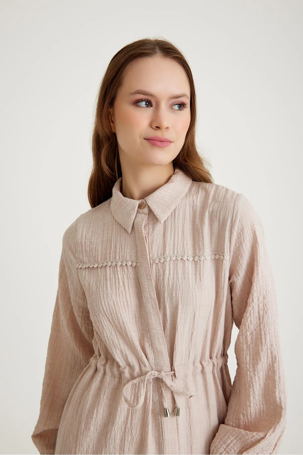 Olcay  Kleid - Beige - A-Linie