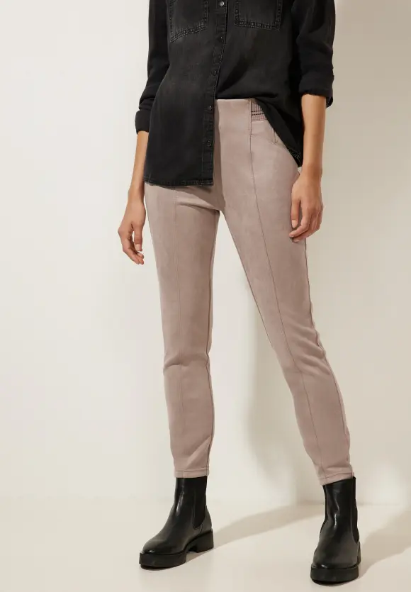 Street One Skinny Hose in Velour Optik