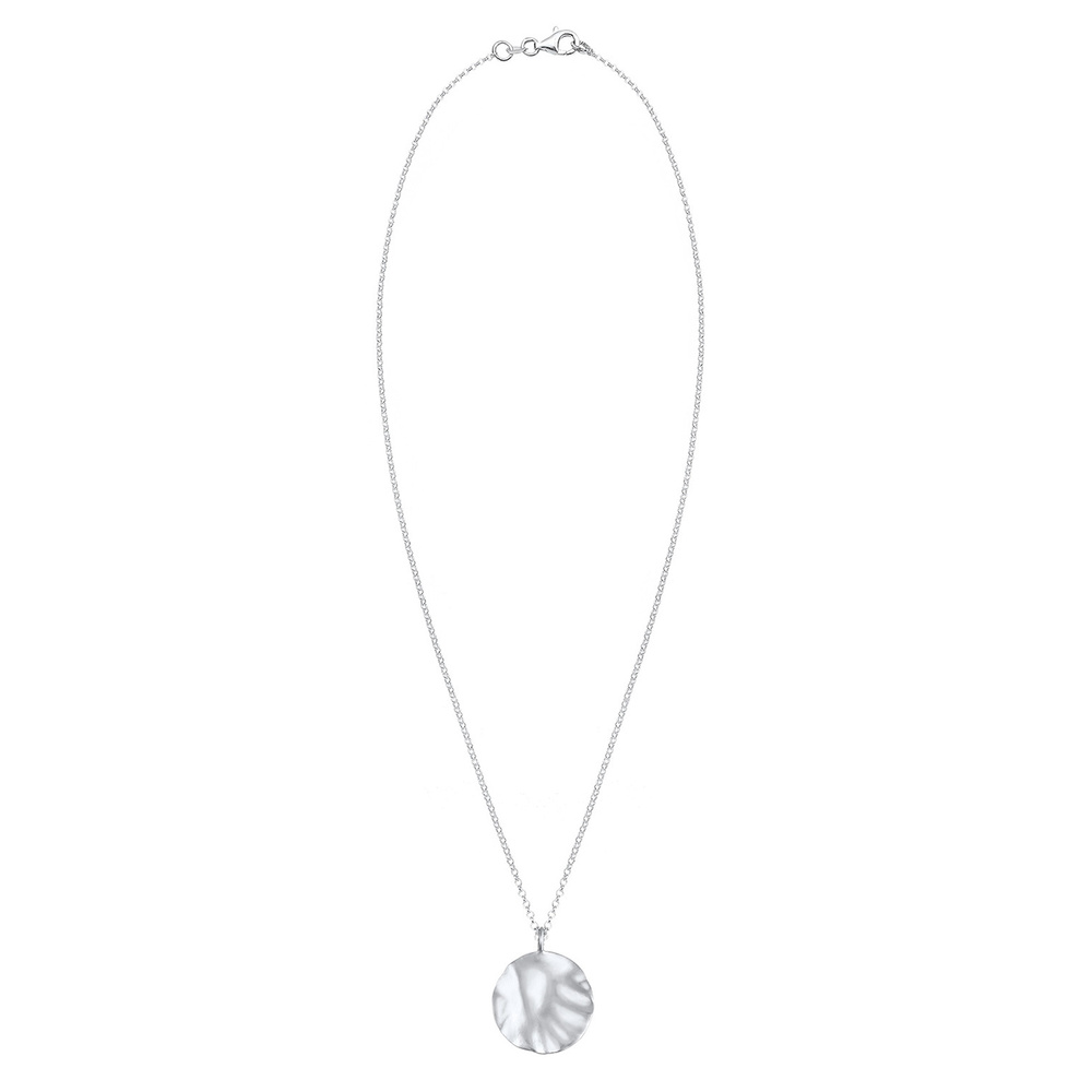 Elli Elli Collier Femme Pendentif Design Organique Paillette - (925/1000) Argent Bijoux