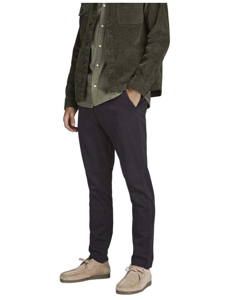Jack & Jones Stoffhose / Chino JPSTMARCO JJDAVE AKM BLACK slim in Schwarz günstig kaufen