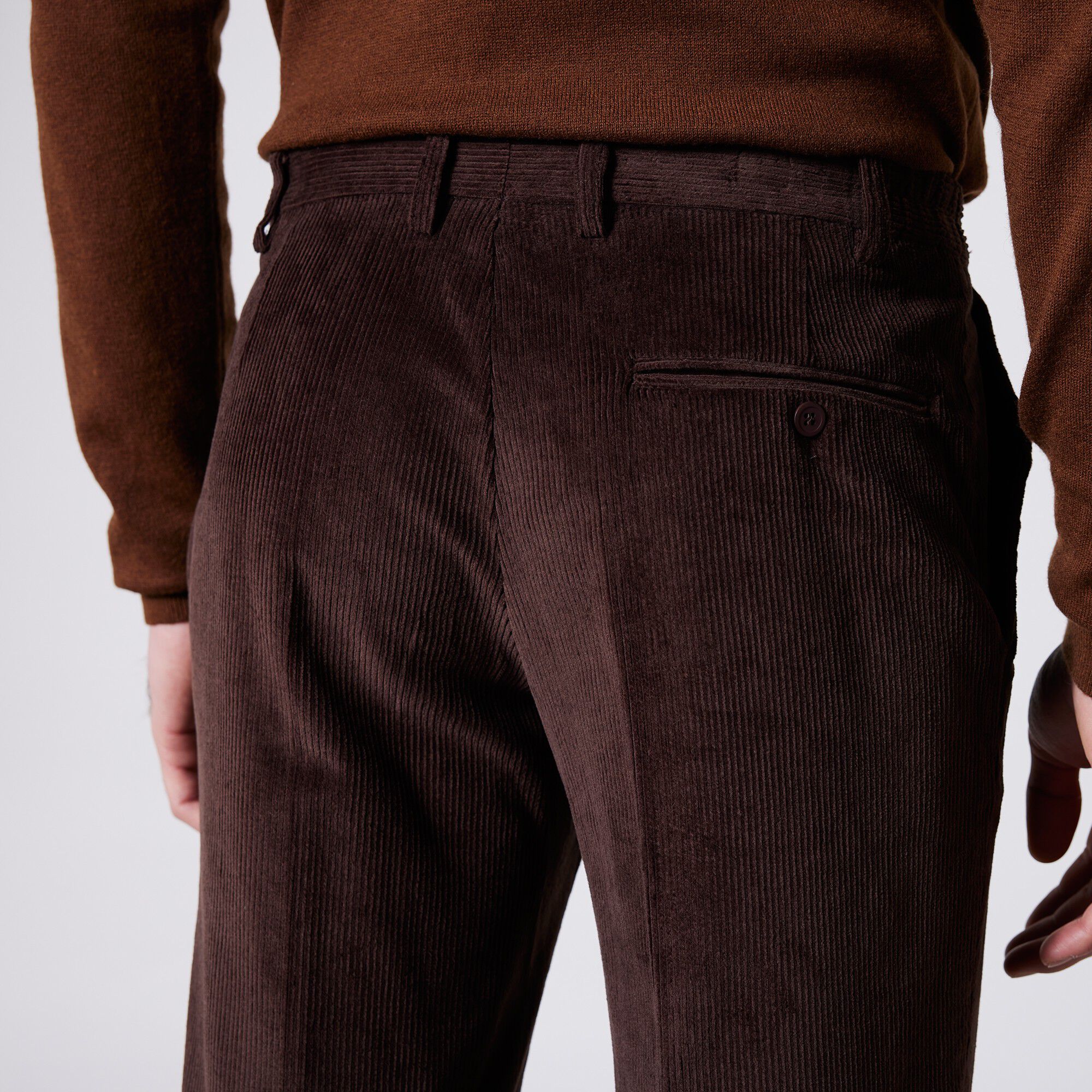 Pantalon velours taille élastiquée sans pince