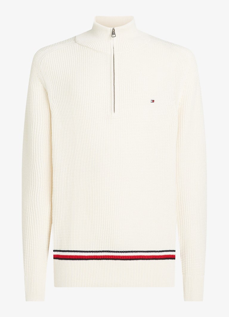 Tommy Hilfiger Chunky knit sweater with half zip and texture