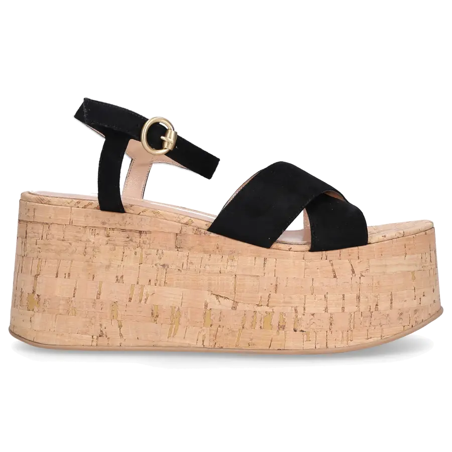 Gianvito Rossi - Plateausandalen BEBE WEDGE Nubukleder - schwarz