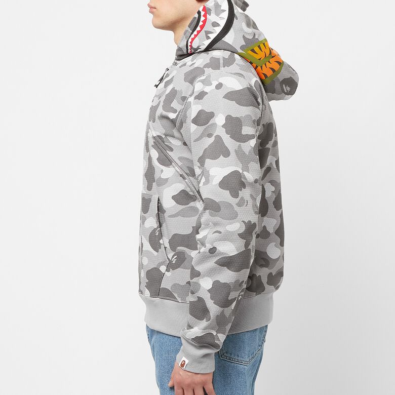 A Bathing Ape Honeycomb Camo Shark Full Zip Hoodie M gray