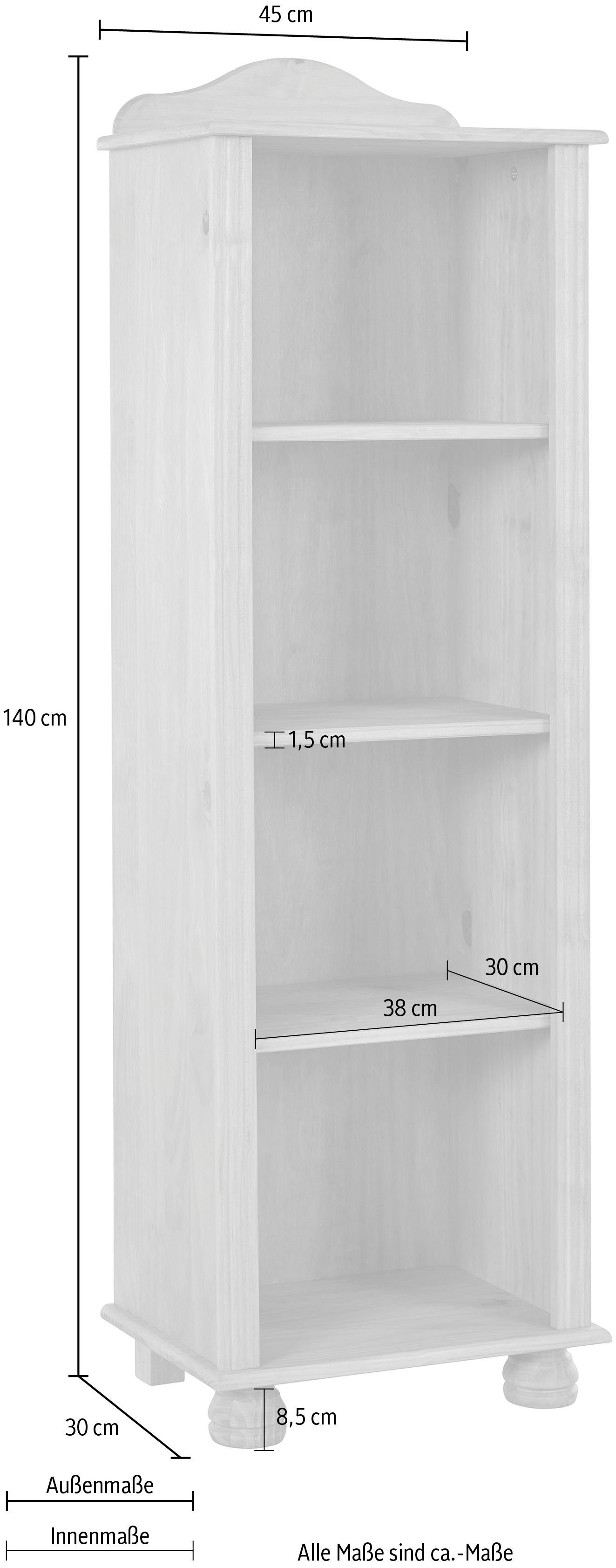 Home affaire Bücherregal Mette, Mit 3 Einlegeböden, Höhe 140 cm