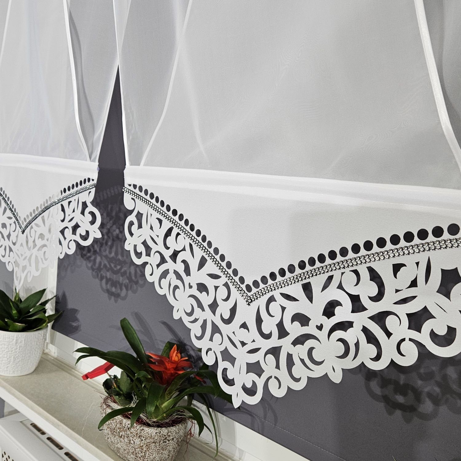 Schiebegardine 2er V Panel Voile, Gardinen by Justyna, Kräuselband (2 St), transparent, Modern, Panelgardine, Paneele, Fertiggardine, Scheibengardine, Fensterdeko
