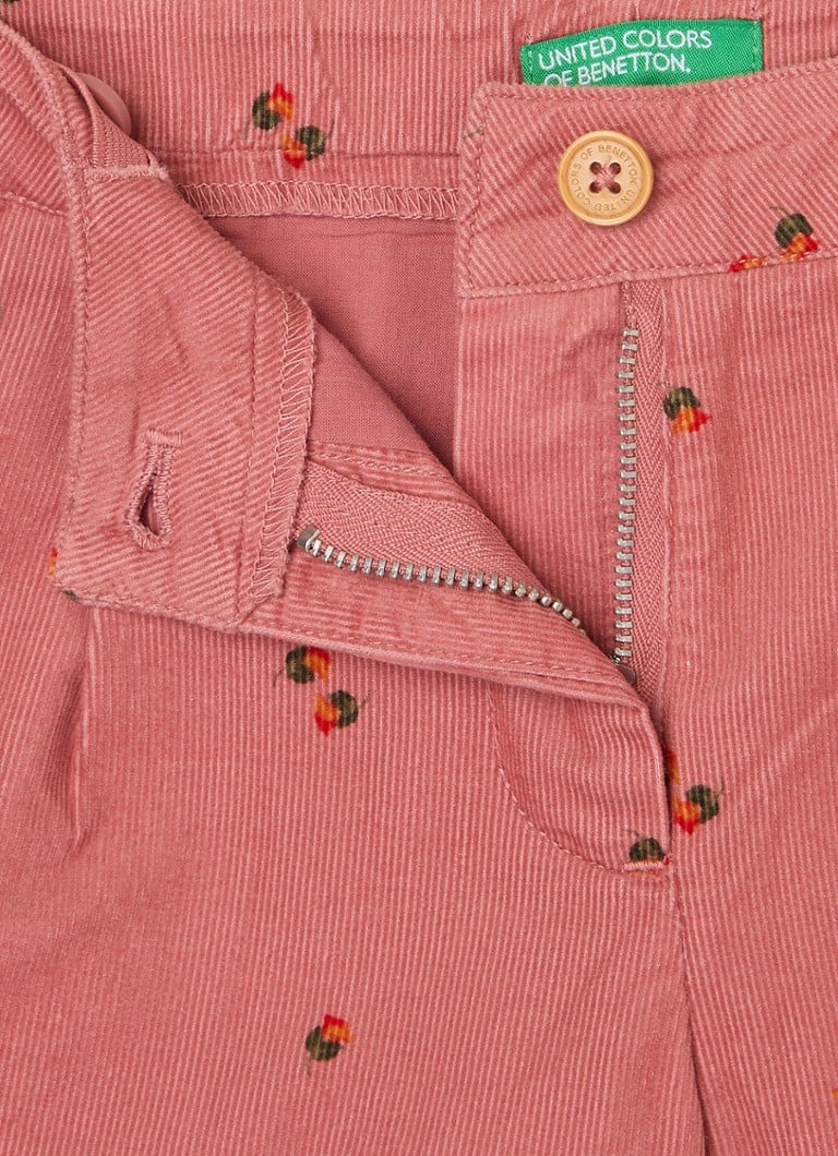 Pantaloni scurți largi din catifea reiată Benetton