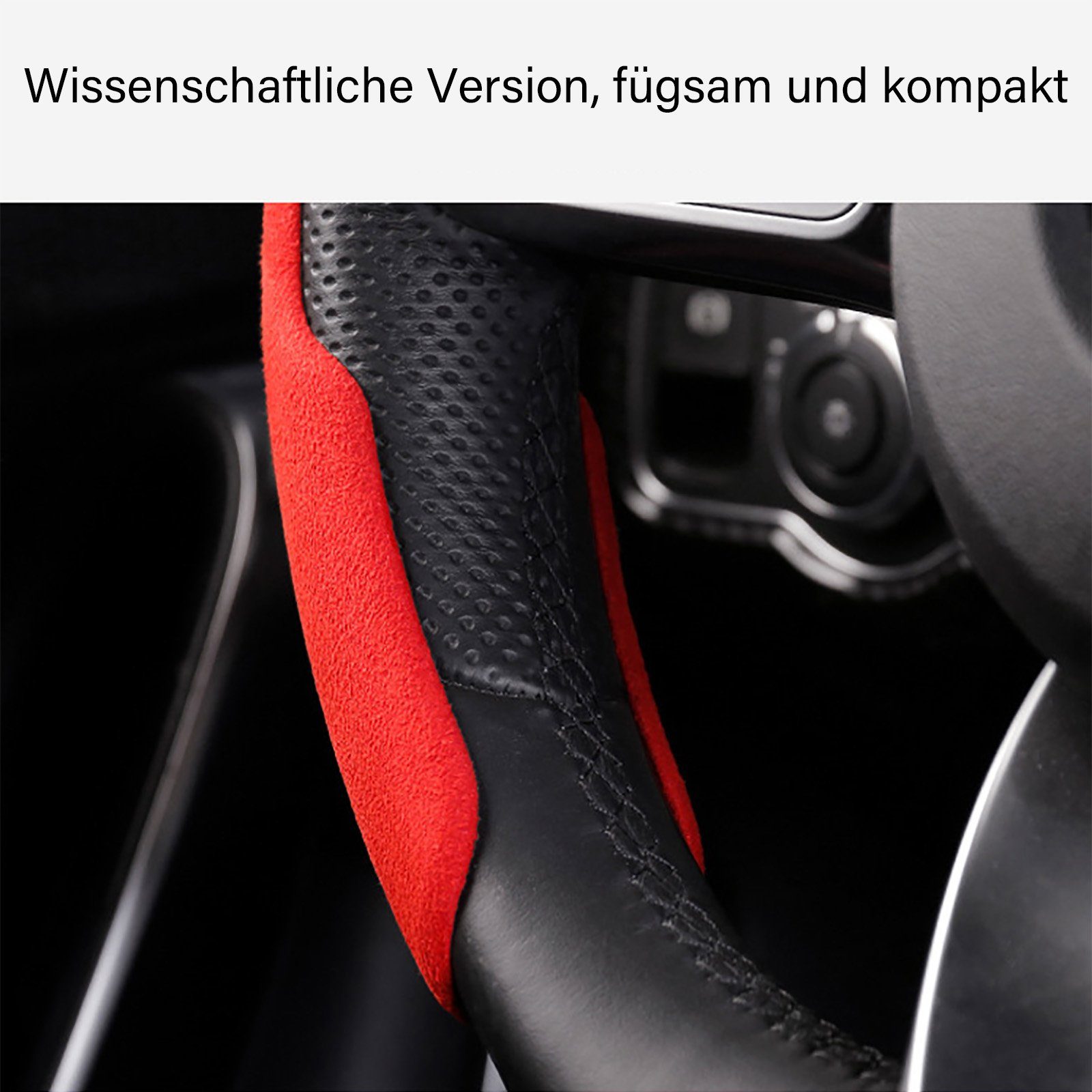 CALIYO Autokleiderbügel Lenkradbezug Four Seasons Universal-Lenkradbezugr-Anti-Rutsch-Plüsch-Lenkrad-Kartenhüllen-Innenausstattung, Schützt Lenkradbezüge vor Kratzern, Verblassen und Abnutzung/Schützt die Hände vor Hitze und Kälte