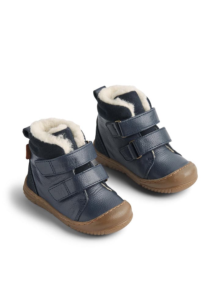 Wheat Leder-Winterboots in Dunkelblau günstig kaufen
