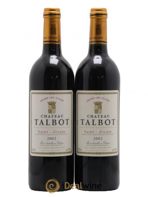 Château Talbot 4ème Grand Cru Classé  2002 - Lot de 2 Bouteilles