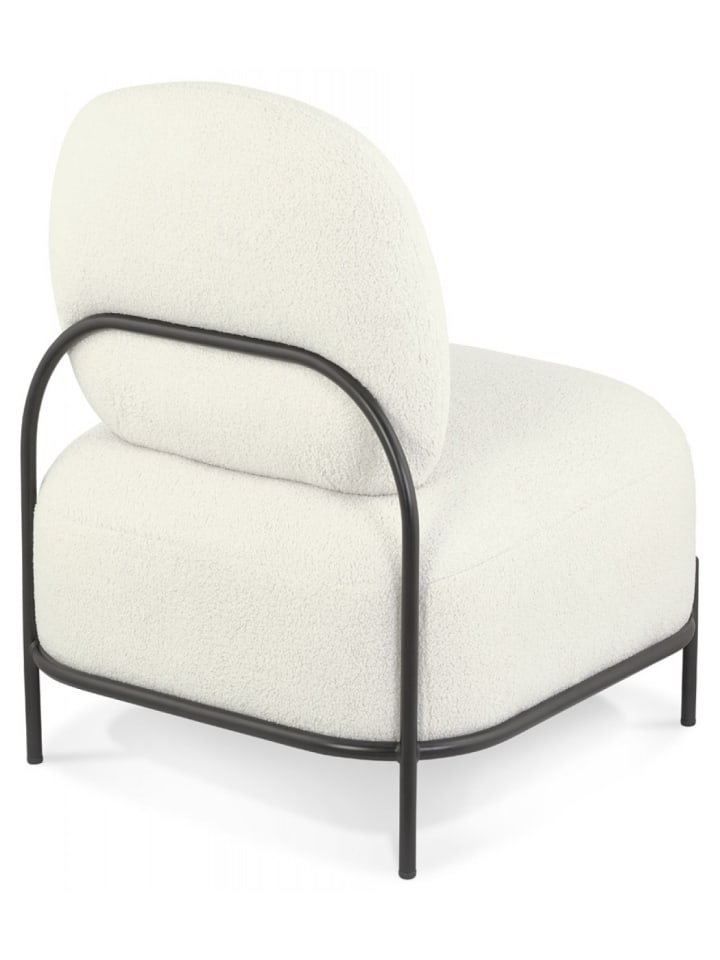 KADIMA DESIGN Lounge Sessel Beige mit Schwarzen Metallbeinen günstig kaufen onesize