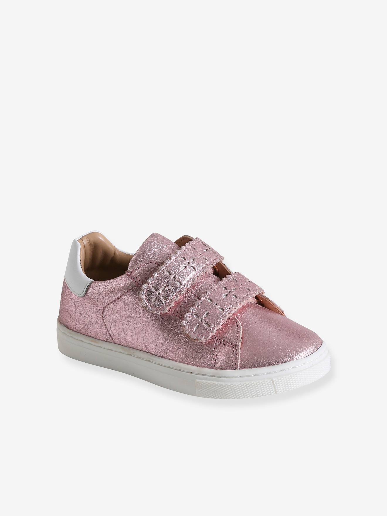 Baskets scratchées cuir fille collection maternelle bronze