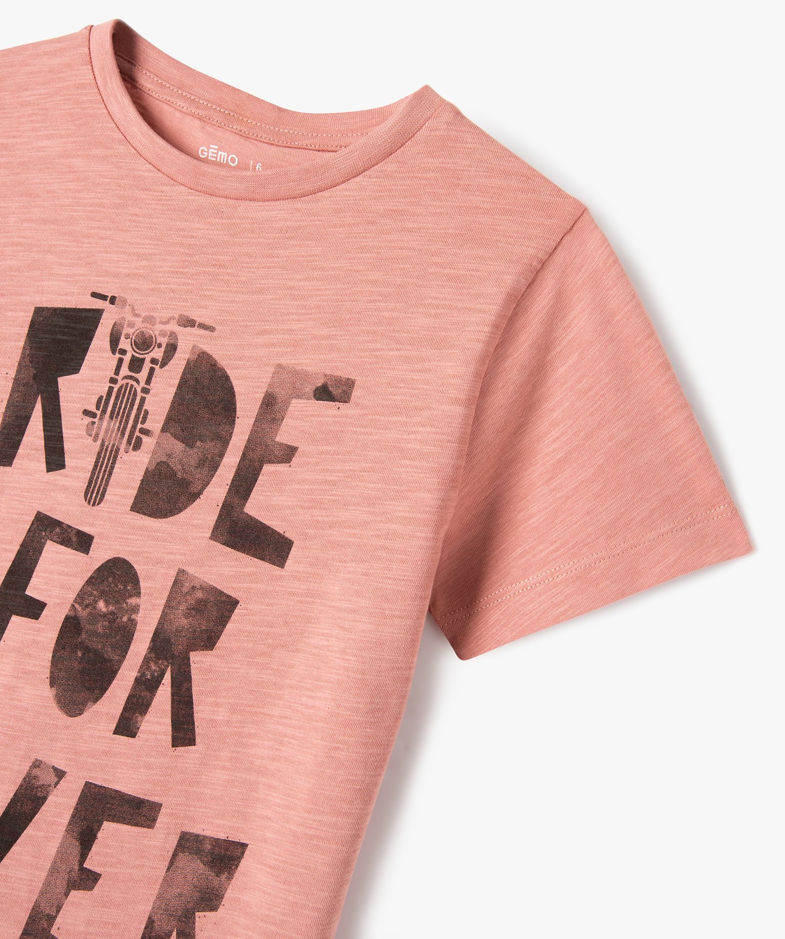 Tee-shirt à manches courtes avec inscription Garçon rose | GEMO