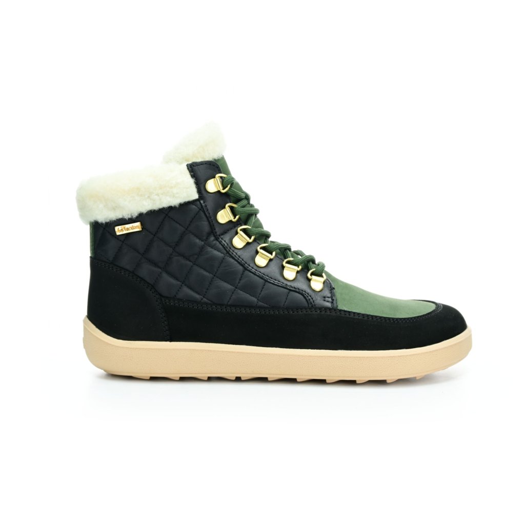 Be Lenka Olivia Black & Dark Green grüne Winterbarfußschuhe