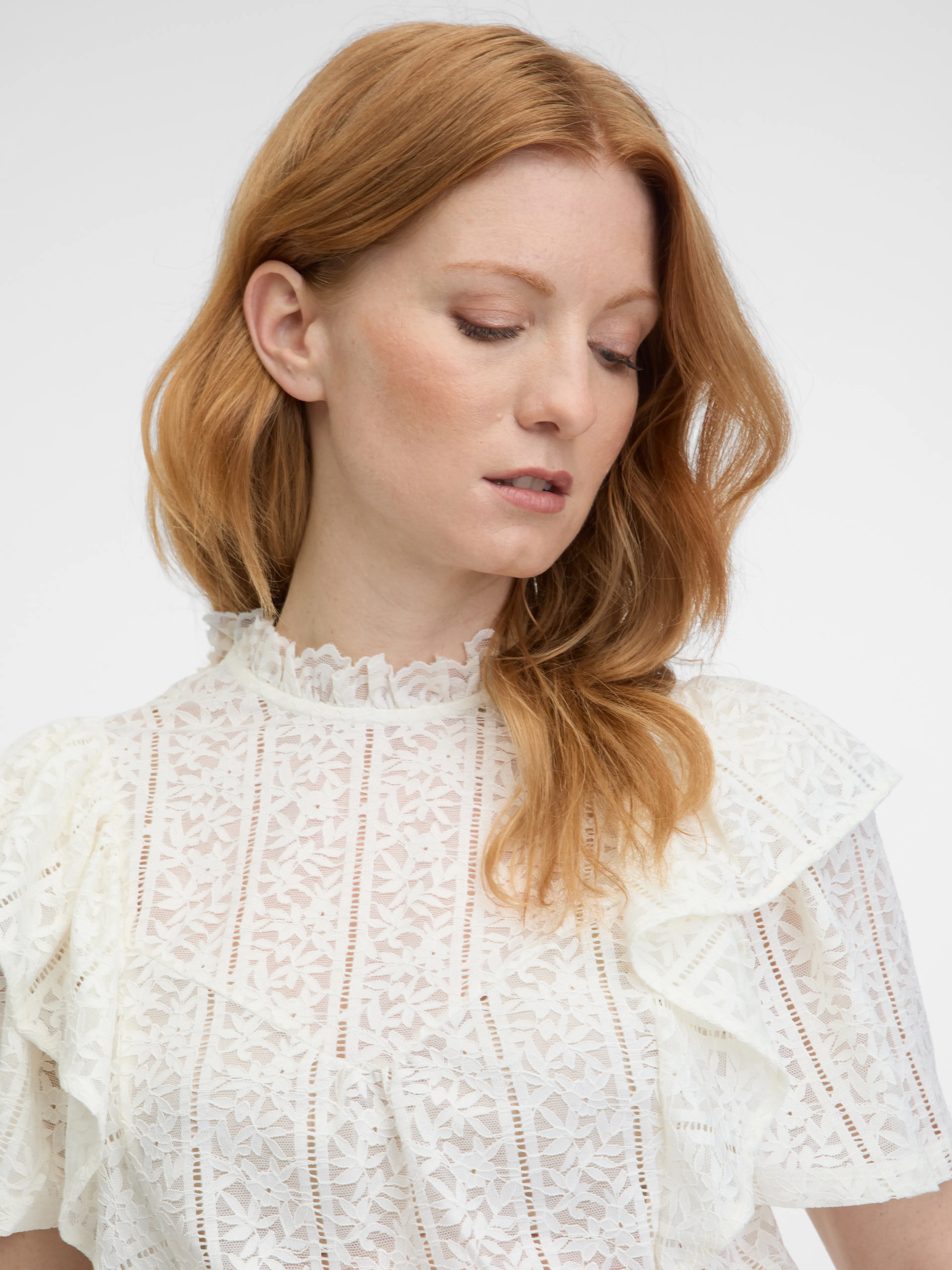 Weiße Damen-Spitzenbluse ORSAY