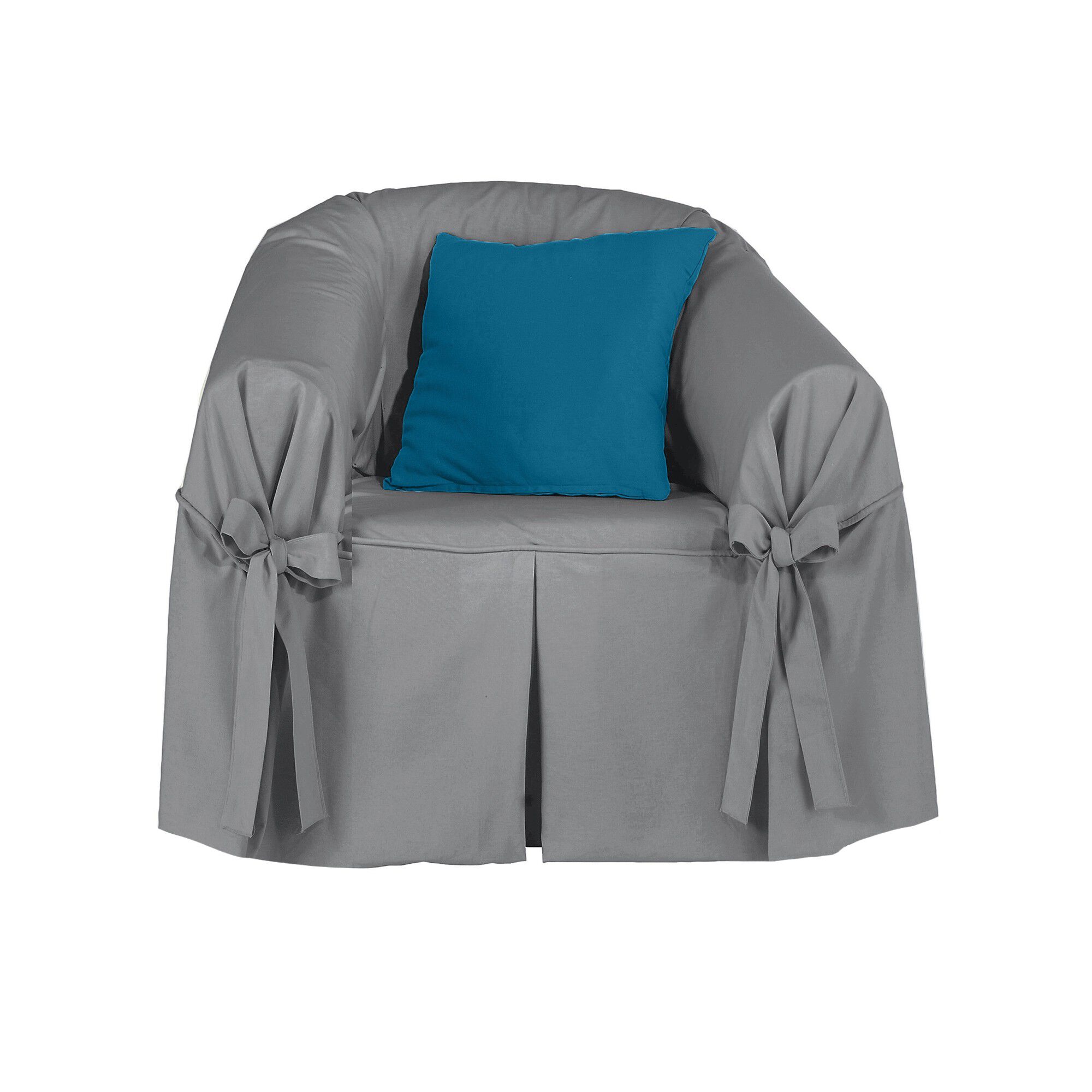 Housse bachette coton uni nouettes fauteuil canapés