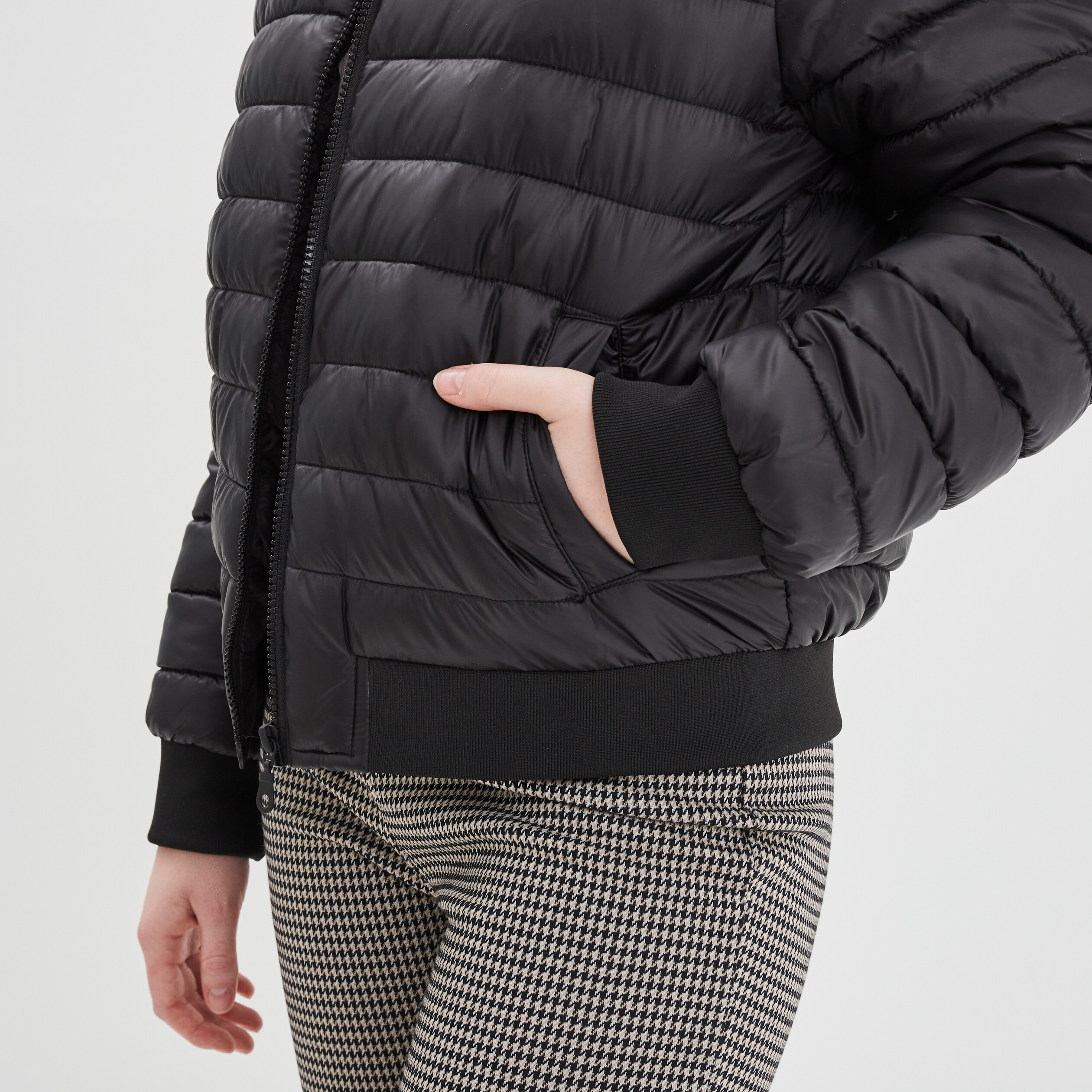 Doudoune courte zippée col teddy Liberto noir femme | La Halle