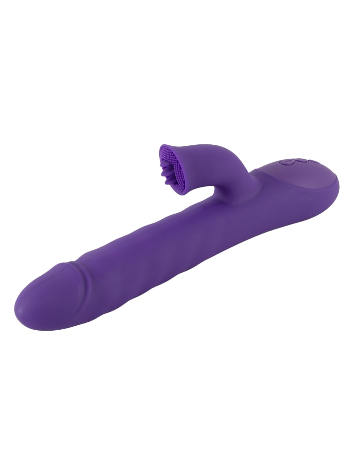 Sweet Smile Stoßvibrator mit Klitorisreizer Thrusting & Rotating Pearl Vibrator in lila günstig kaufen 24 cm