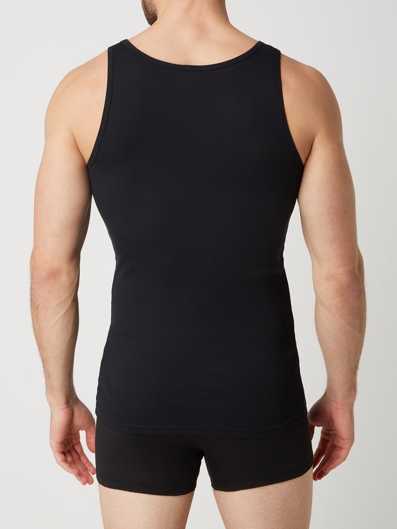 Tanktop aus Baumwolle im 2er-Pack in schwarz