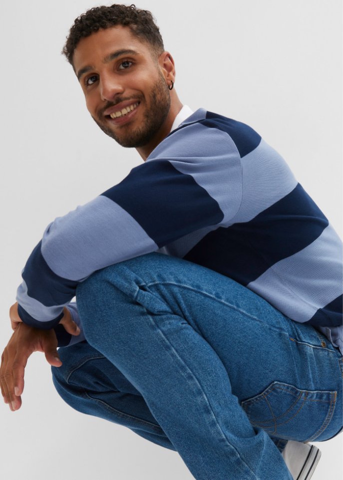 Rugby-Poloshirt, Langarm