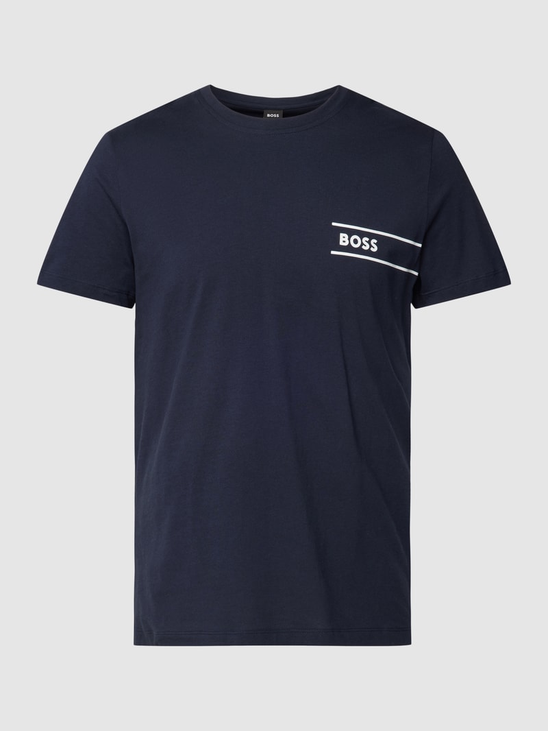 T-Shirt mit Label-Detail in dunkelblau