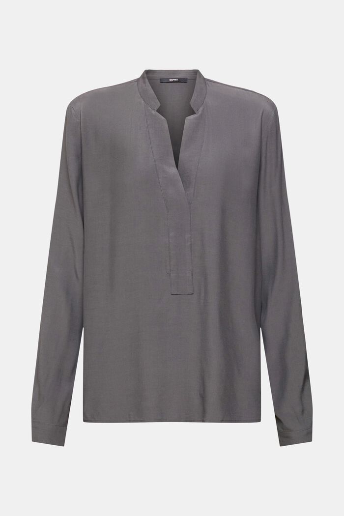 Bluse mit V-Neck, LENZING™ ECOVERO™