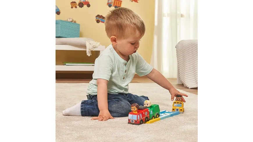 VTech - Tut Tut Baby Flitzer - CoComelon Ninas Feuerwehrauto inkl. Schiene