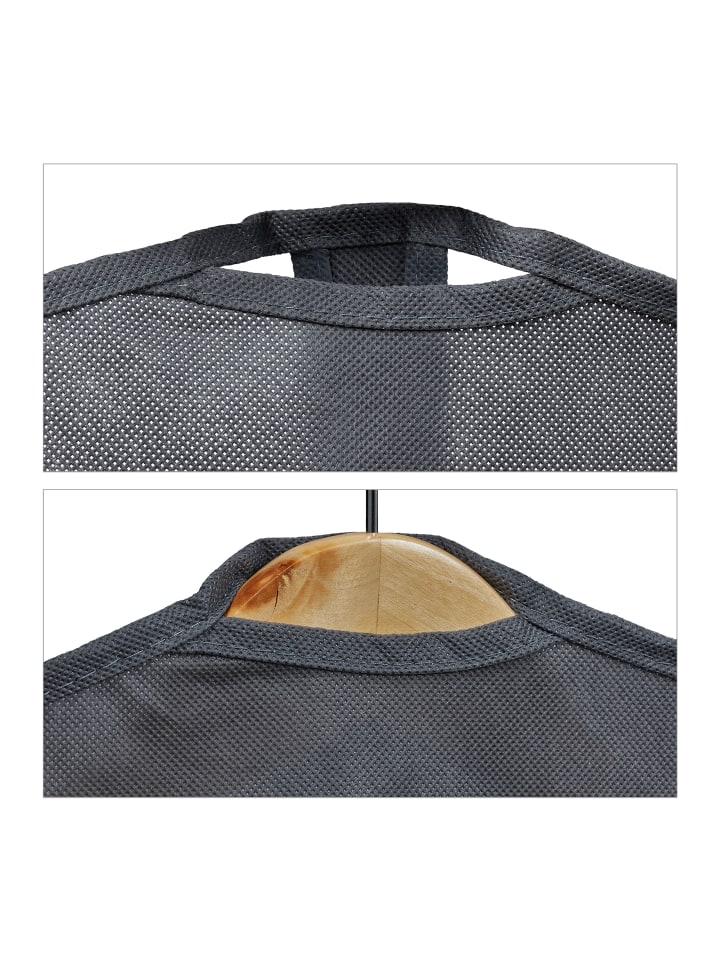 relaxdays 6 x Kleidersack in Grau/ Transparent - (B)60 x (H)100 cm günstig kaufen onesize