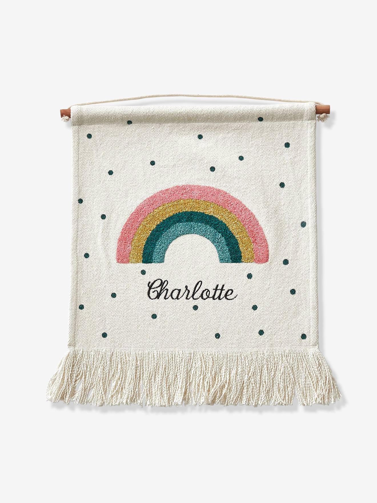 Arc-en-ciel mural personnalisable blanc / rose