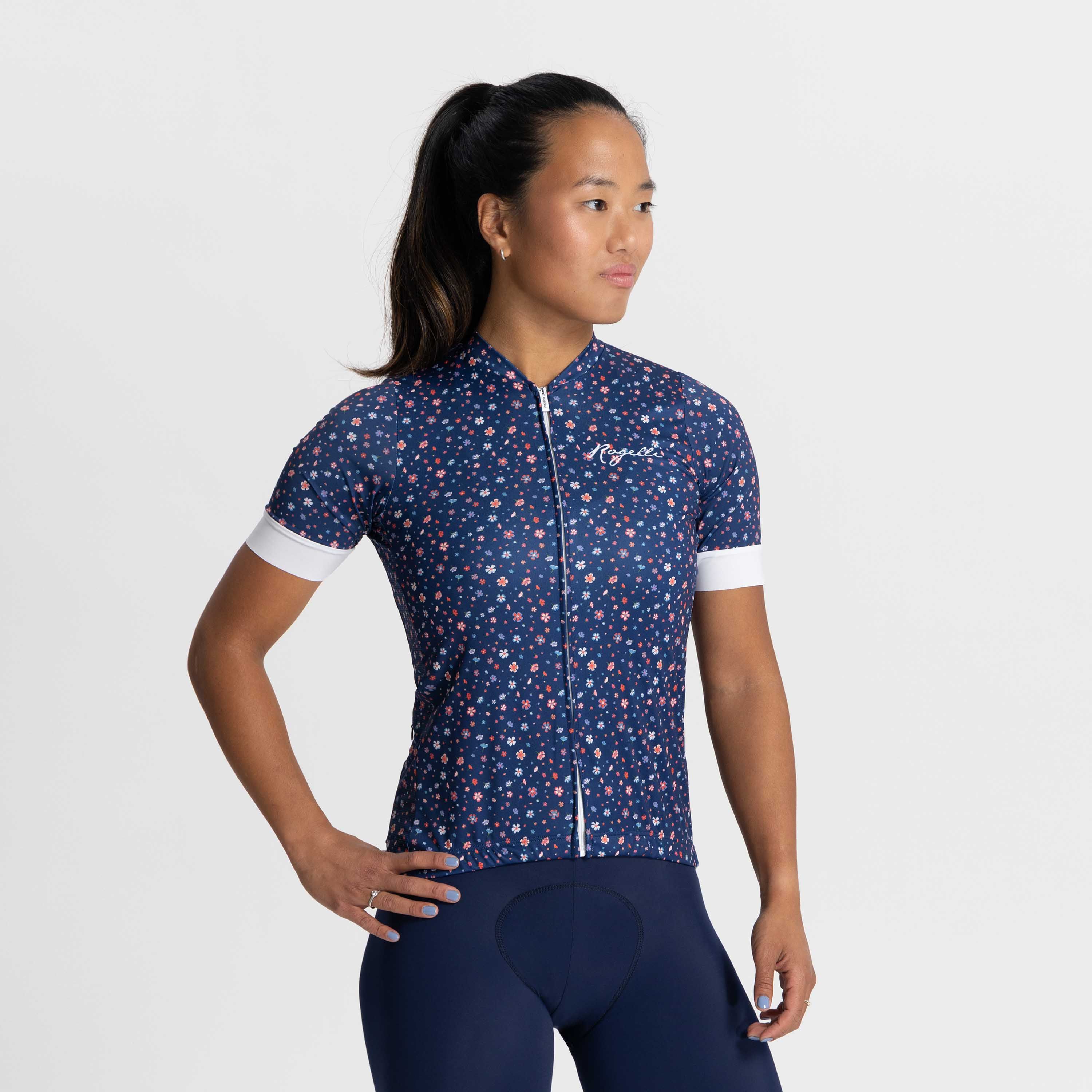 Rogelli Lily Blau/Weiß Damen Radtrikot Kurzarm