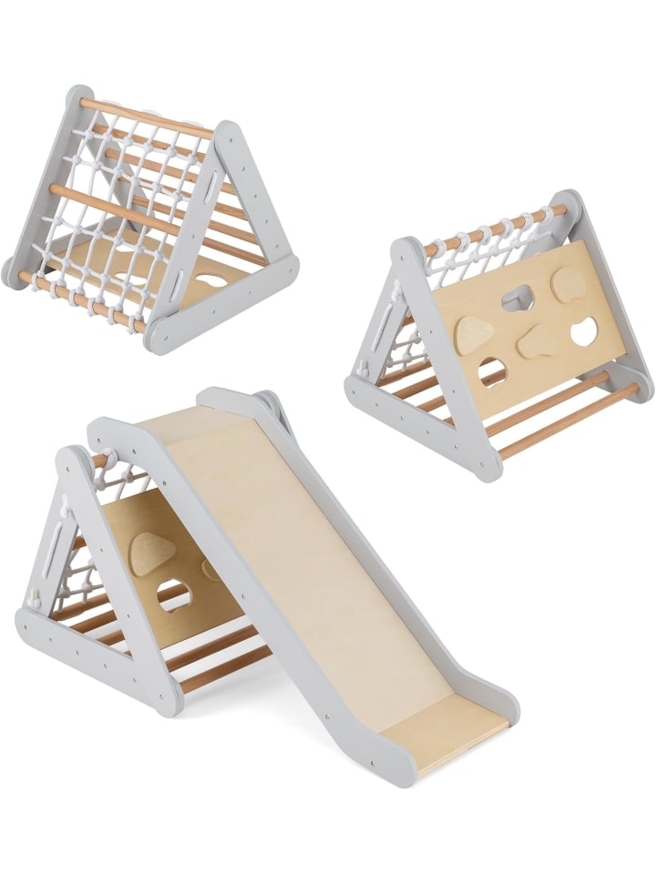 COSTWAY Klettergerüst mit Rampe in Grau günstig kaufen onesize