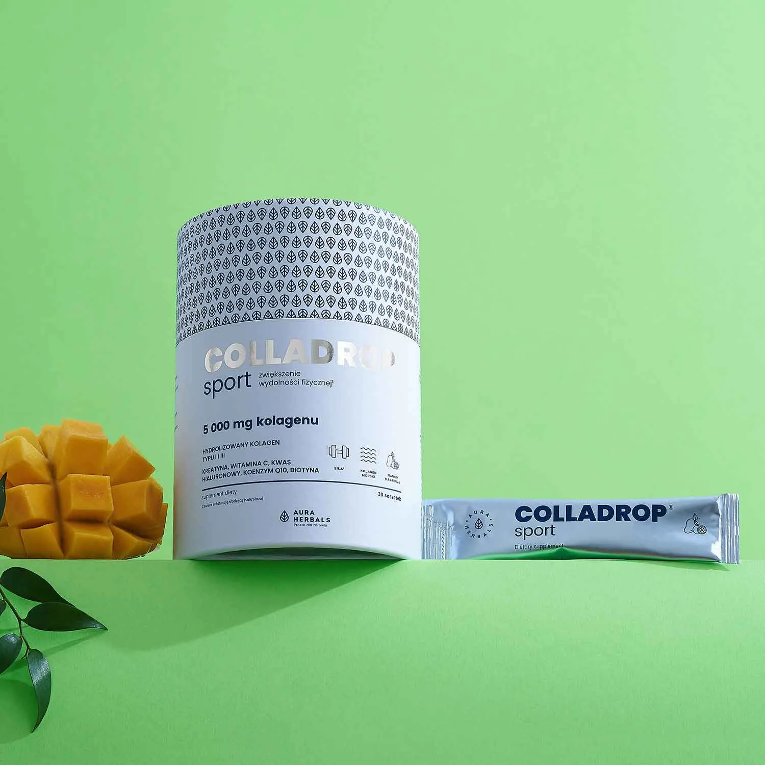 Colladrop Sport Marine Collagen 5000 mg Mango Passion Σακουλάκια φρούτων
