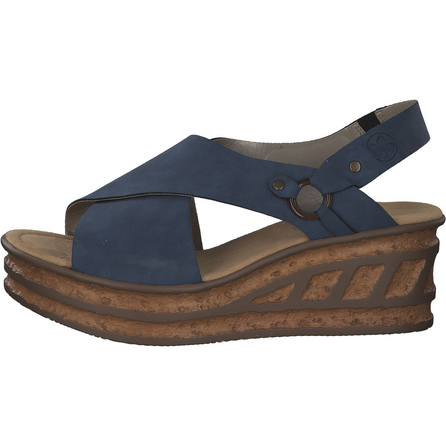 Rieker 68184, Keilsandaletten, Damen, Blau
