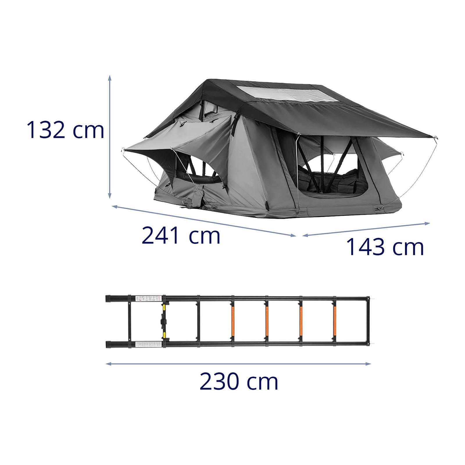 MSW Dachzelt Autodachzelt Dachzelt Auto Zelt für Autodach 240 x 140 cm wetterfest