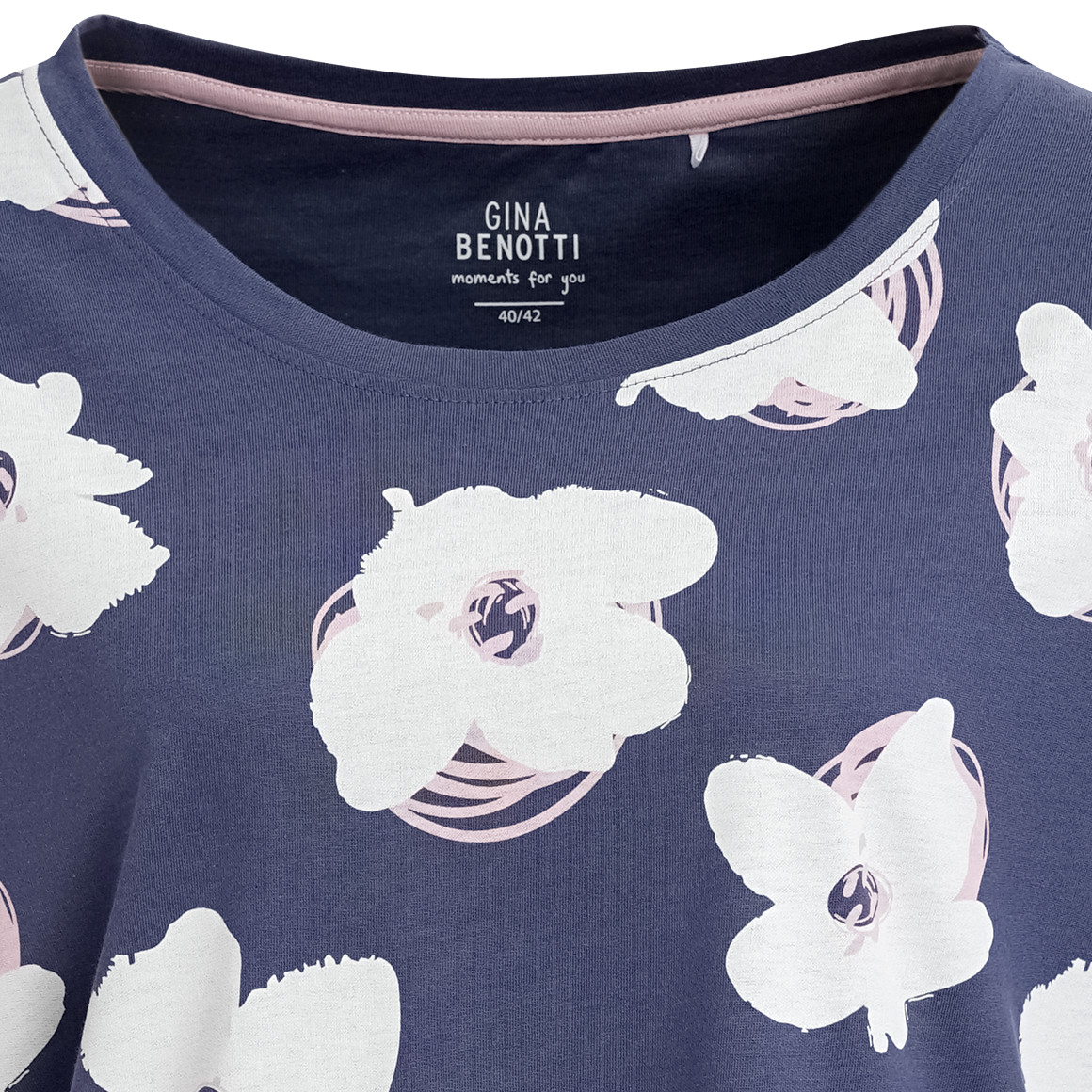 Damen Schlafshirt mit Blumen-Print