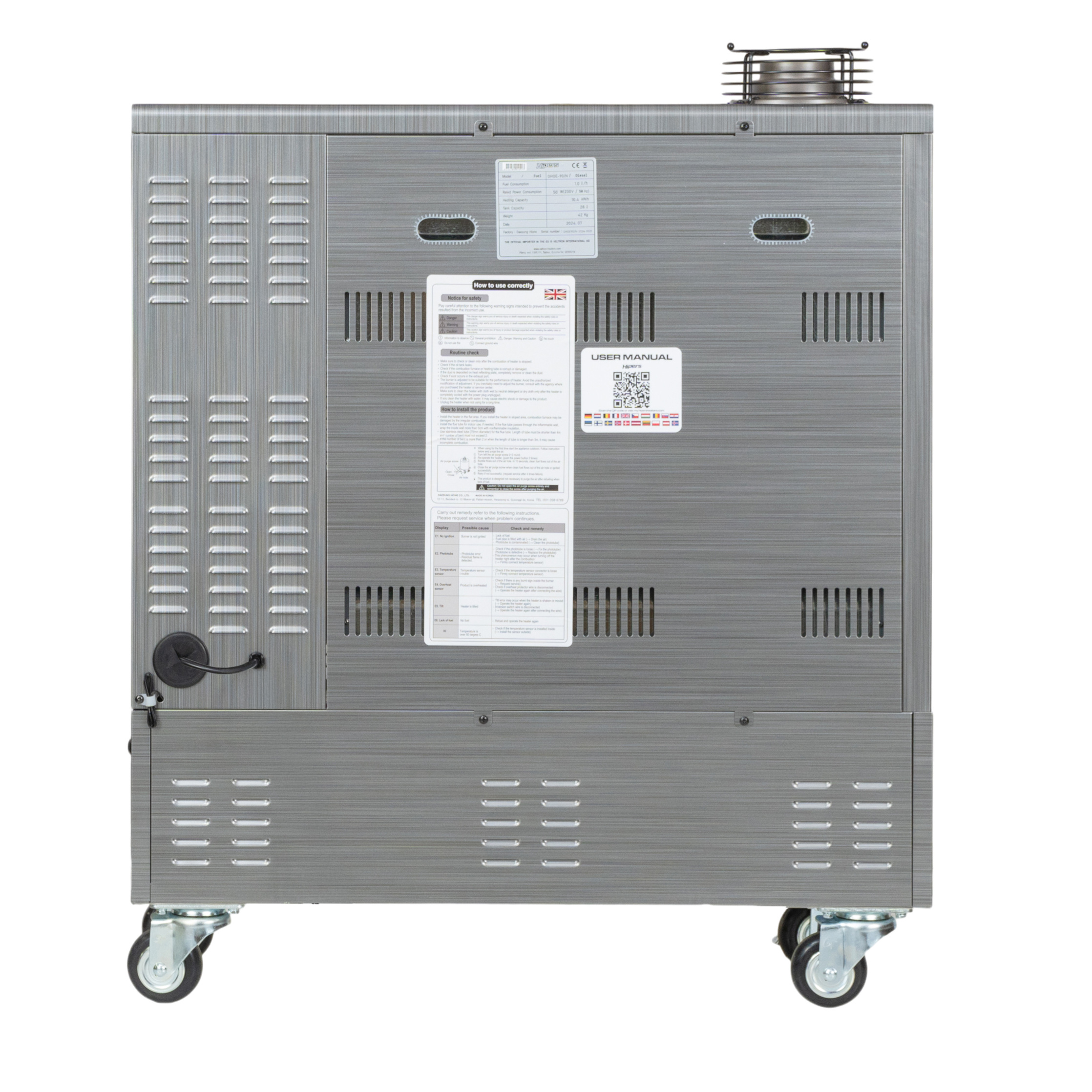 Hipers 722316850 WDP35IS Infravörös dízel fűtőberendezés Pro 10,4 kW Rozsdamentes acél motívum 120-600 m³