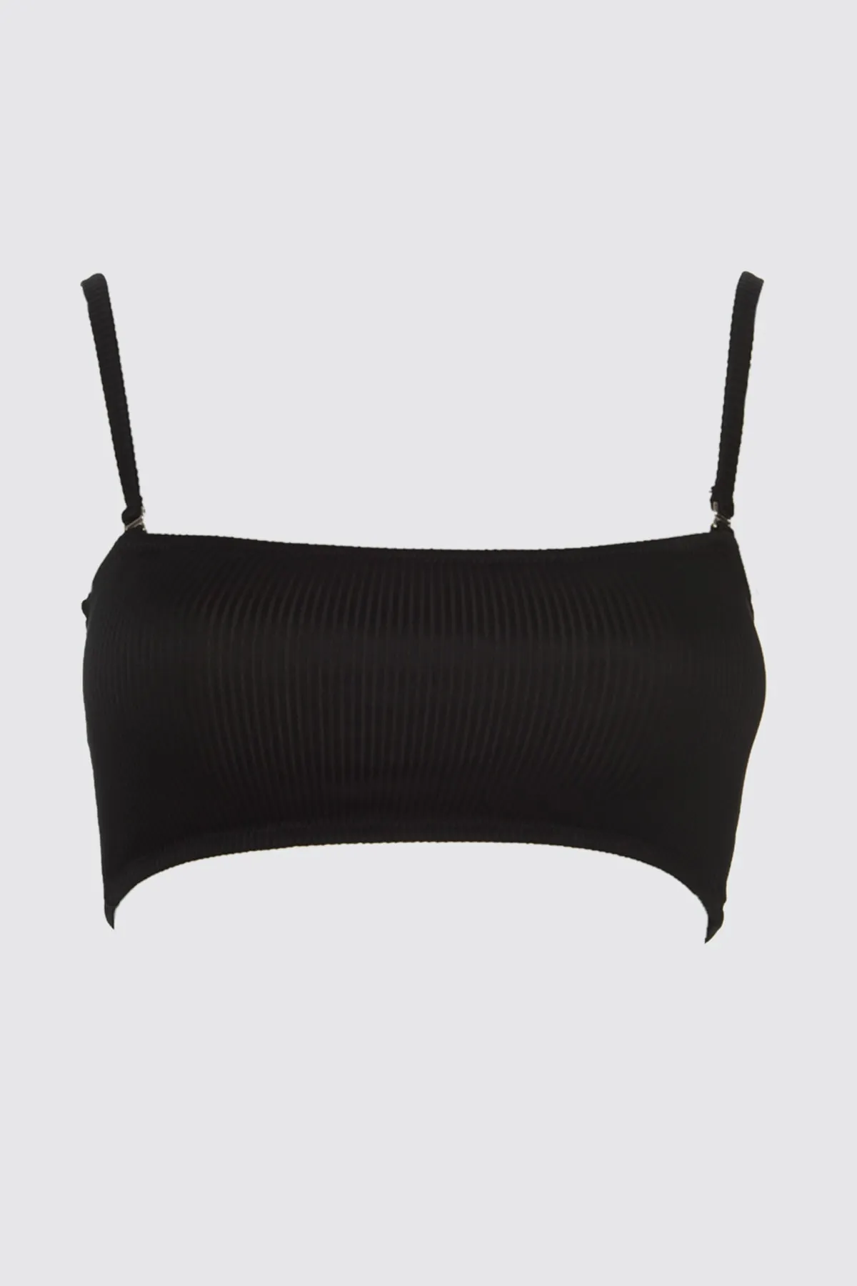 Trendyol Collection  Schwarzes, trägerloses, strukturiertes Bikinioberteil TBESS21BU0061