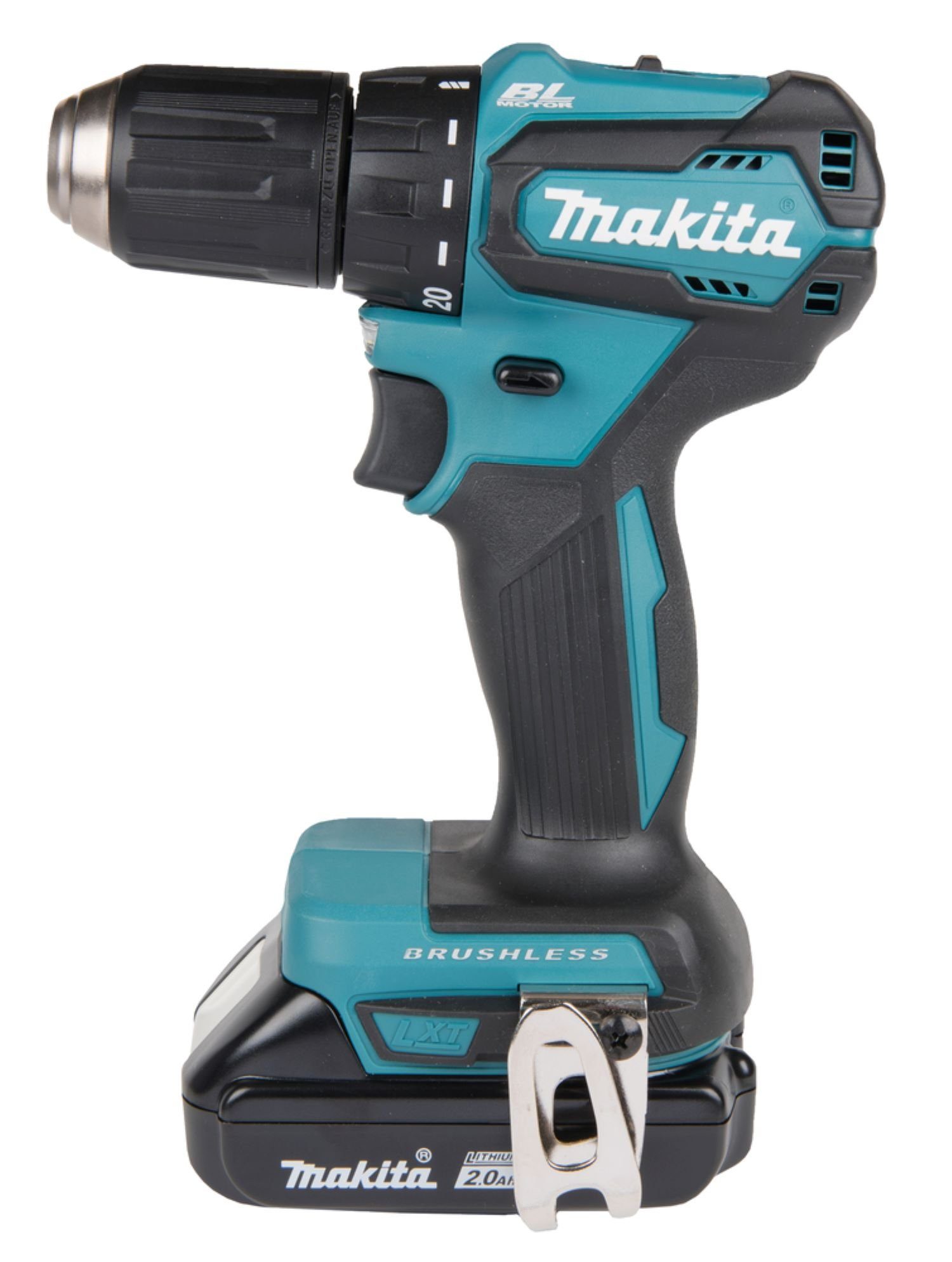 Makita Akku-Bohrschrauber Akku-Kombo-Kit, 18 V, (Set), 2x 18 V 2 Ah Li-Ion Akkus, Ladegerät und Koffer