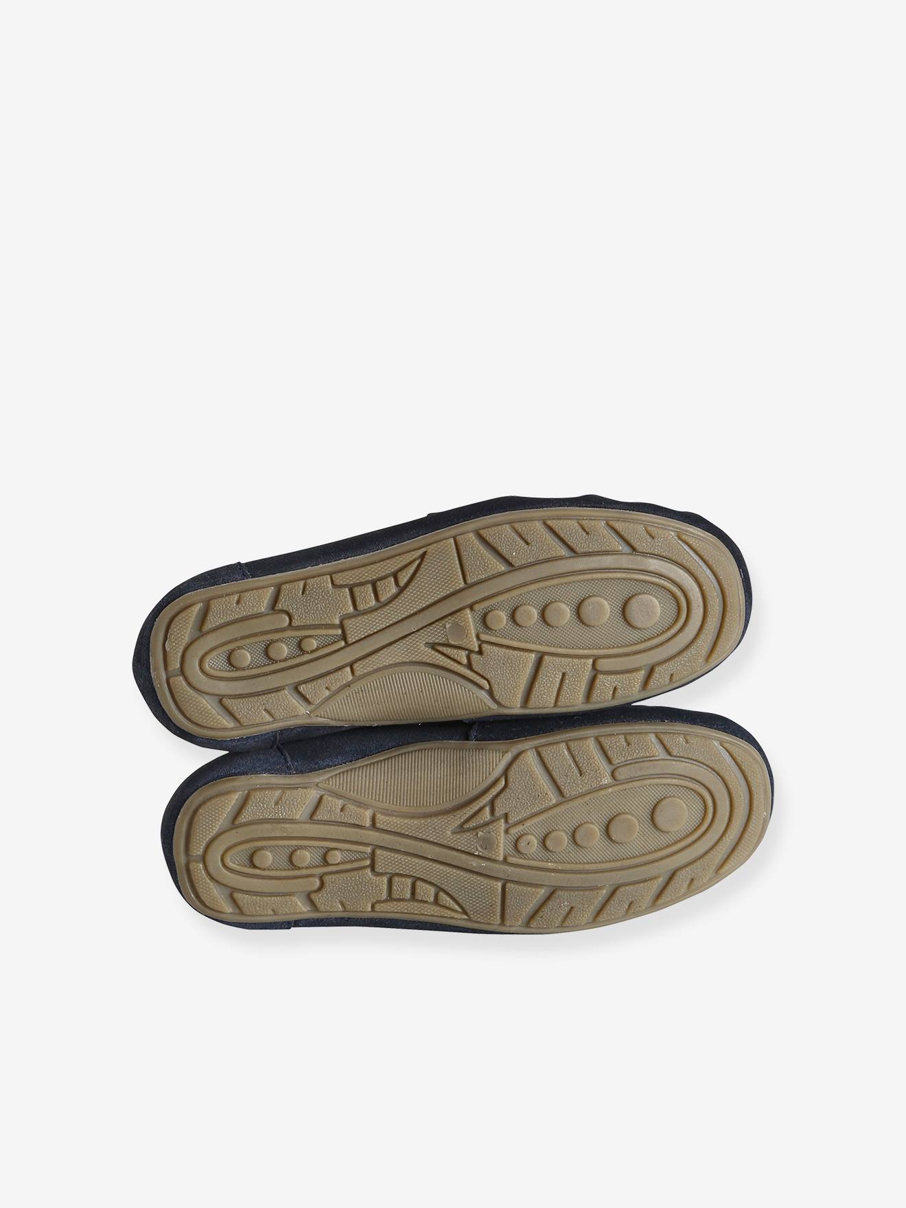 Mocassins croûte de cuir enfant marine