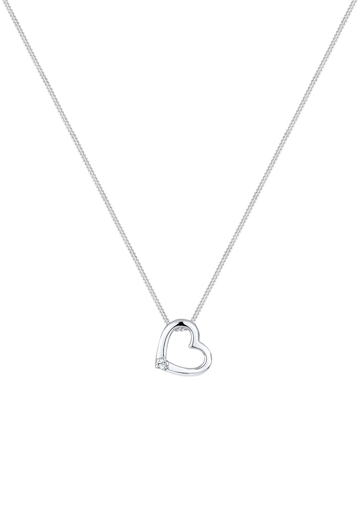 Ciondolo a forma di cuore da donna Elli con cristallo in argento sterling 925