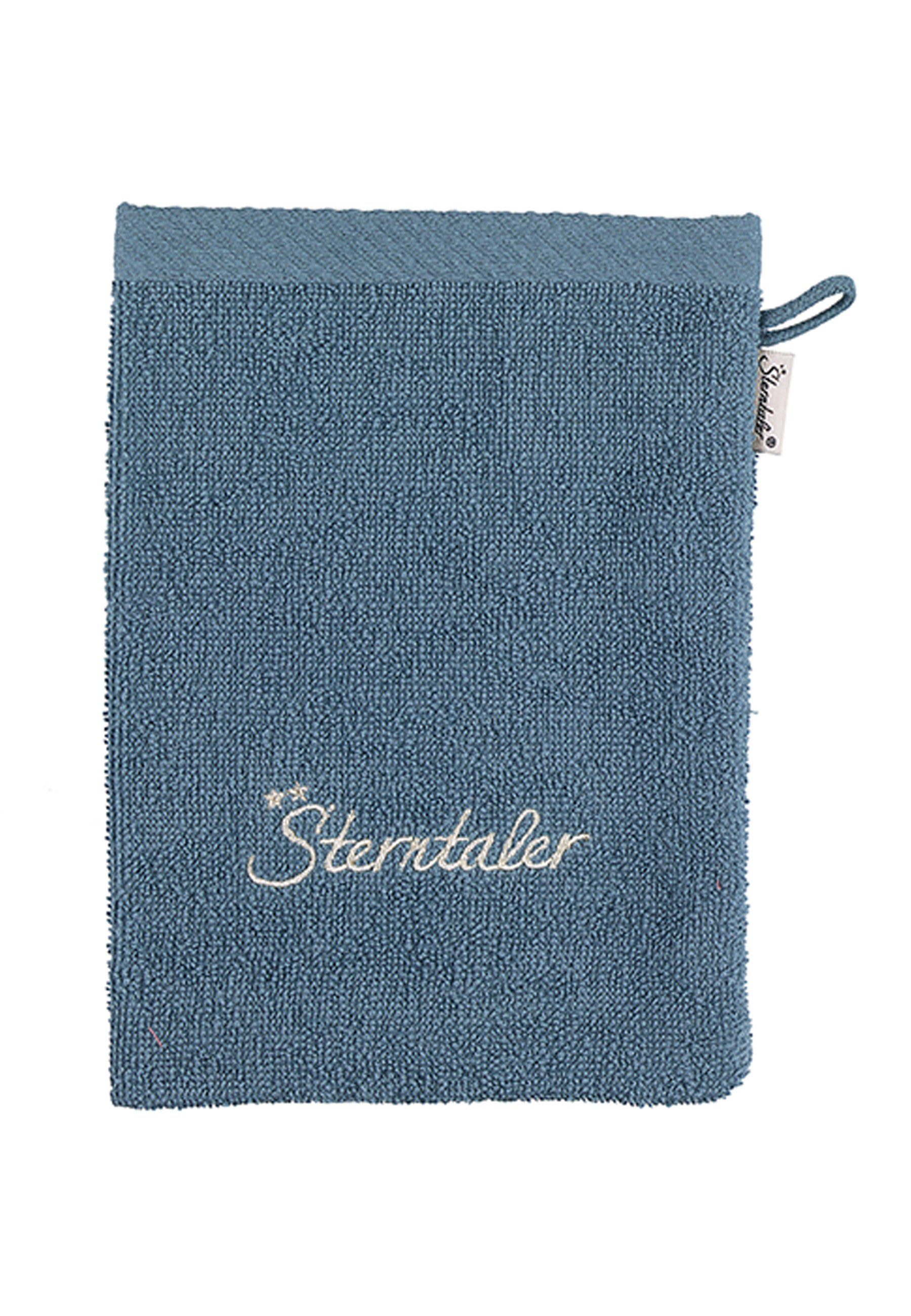 Sterntaler® Waschhandschuh 3er-Pack GOTS Waschhandschuhe Emmi (Stay true to nature, 1-tlg), Waschhandschuh - Nachhaltiger 3er Waschlappen Esel Emmi aus Frottee - Babywaschlappen Motiv Esel Emmi in Graublau, 15x21 cm - Seiftuch mit appliziertem Stickm