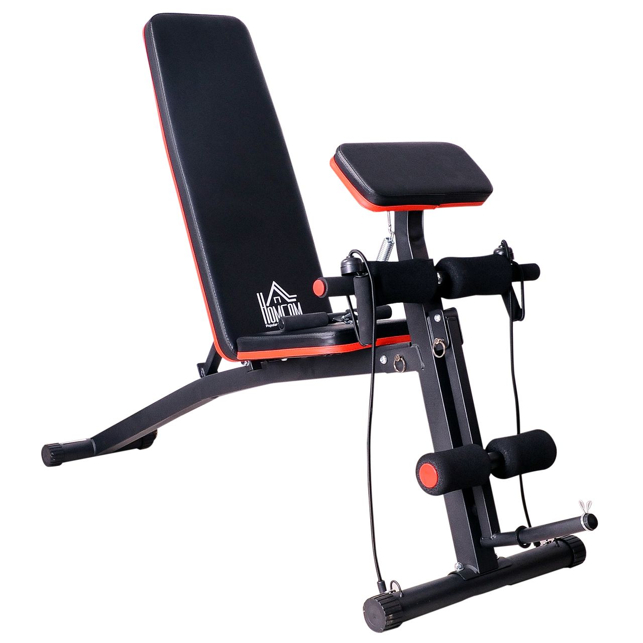 HOMCOM Multifunktion Trainingsbank Hantelbank mit Feder Gewicht bis 120kg