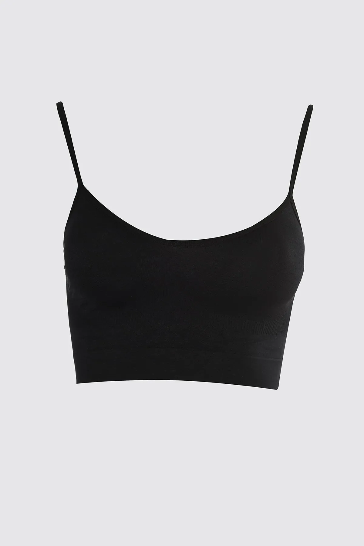 Trendyol Collection  Schwarzes, nahtlos/nahtlos gestricktes Bustier mit String-Trägern THMAW21BS0002
