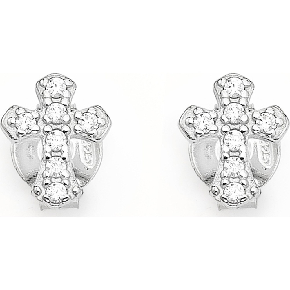 AMEN Boucles d'oreilles à fermoir à poussette 925 Argent Boucles d'oreilles