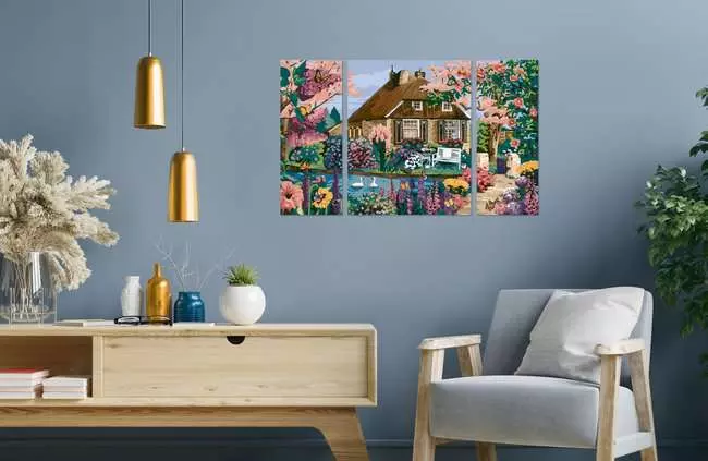 CreArt Zauberhaftes Cottage - Malen nach Zahlen für Erwachsene