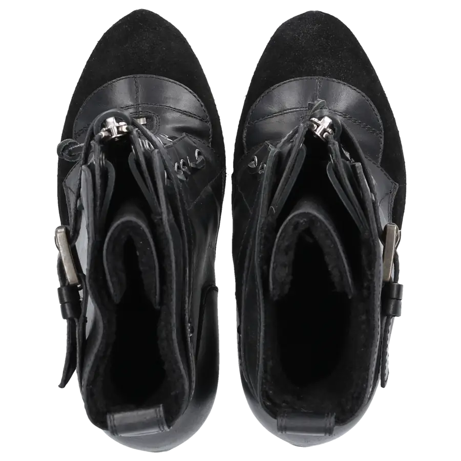 Dsquared2 - Stiefeletten Glattleder Kalbsleder Veloursleder schwarz - schwarz
