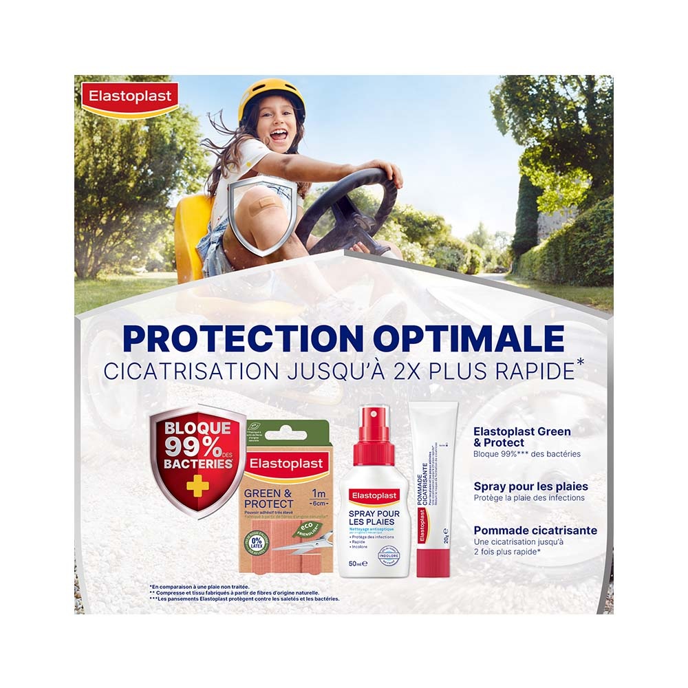 elastoplast Elastoplast Green & Protect Tissu - Bandes à Découper 10 x 6cm Pansements