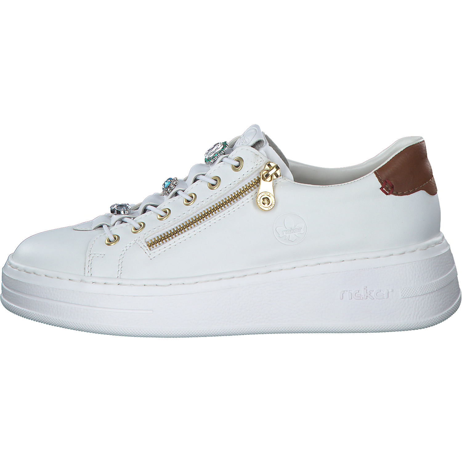 Rieker N5452, Schnürschuhe, Damen, Weiß