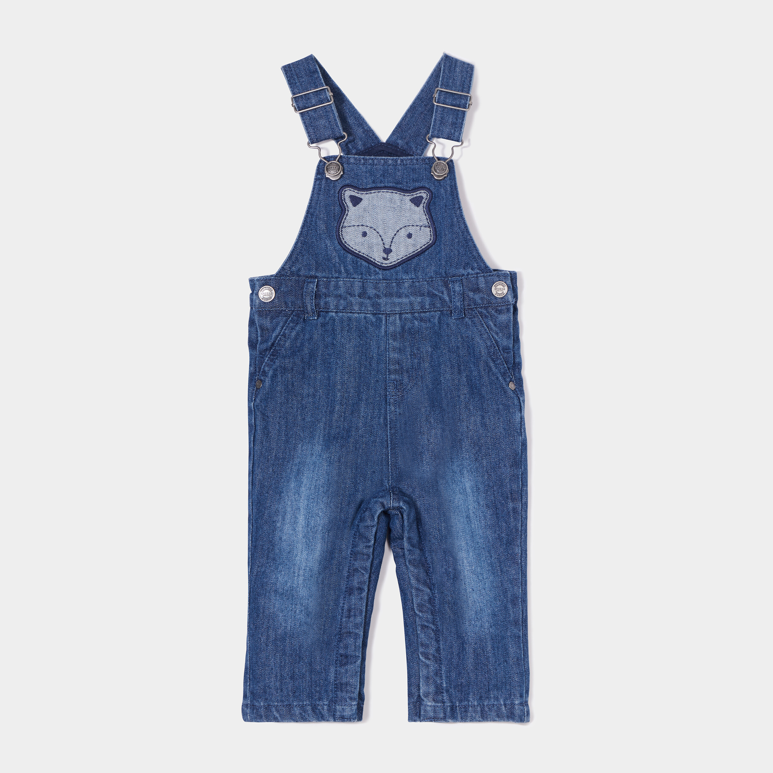 Salopette en jean patch buste denim stone bébé garçon | La Halle