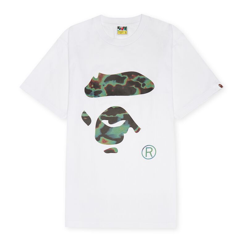 A Bathing Ape Bape Thernography Ape Face Tee M white